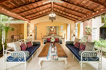 Outdoor villa seating space