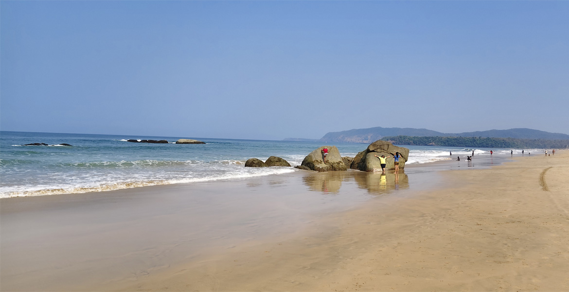 Rocky shoreline at Agonda Beach, Goa