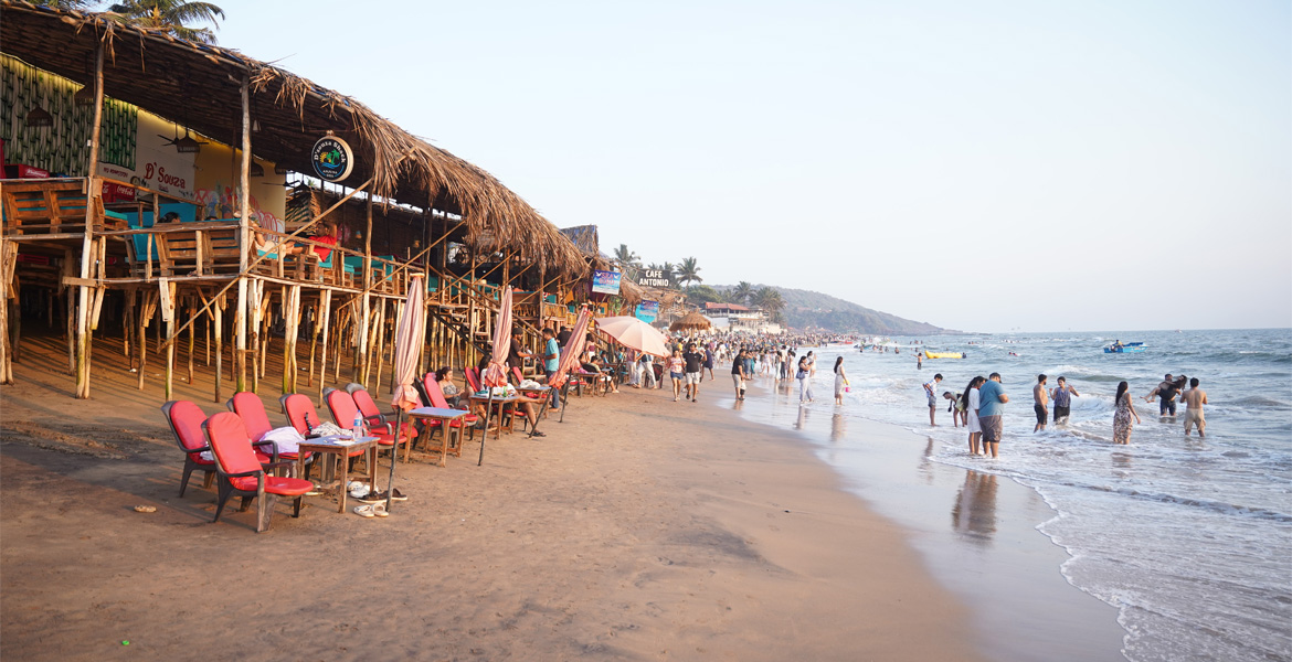 Beach shacks at Anjuna Beach Goa