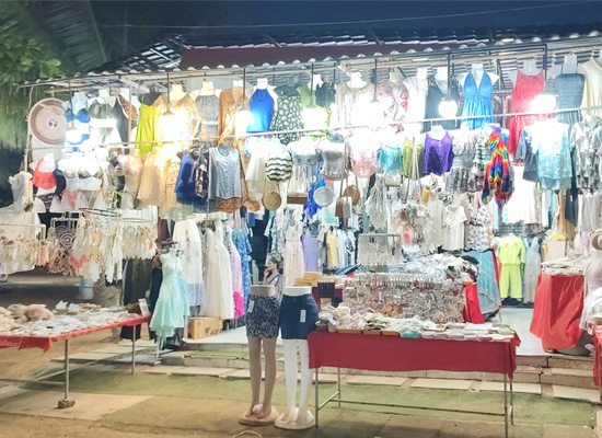 Clothing stall at Anjuna Flea Market, Goa