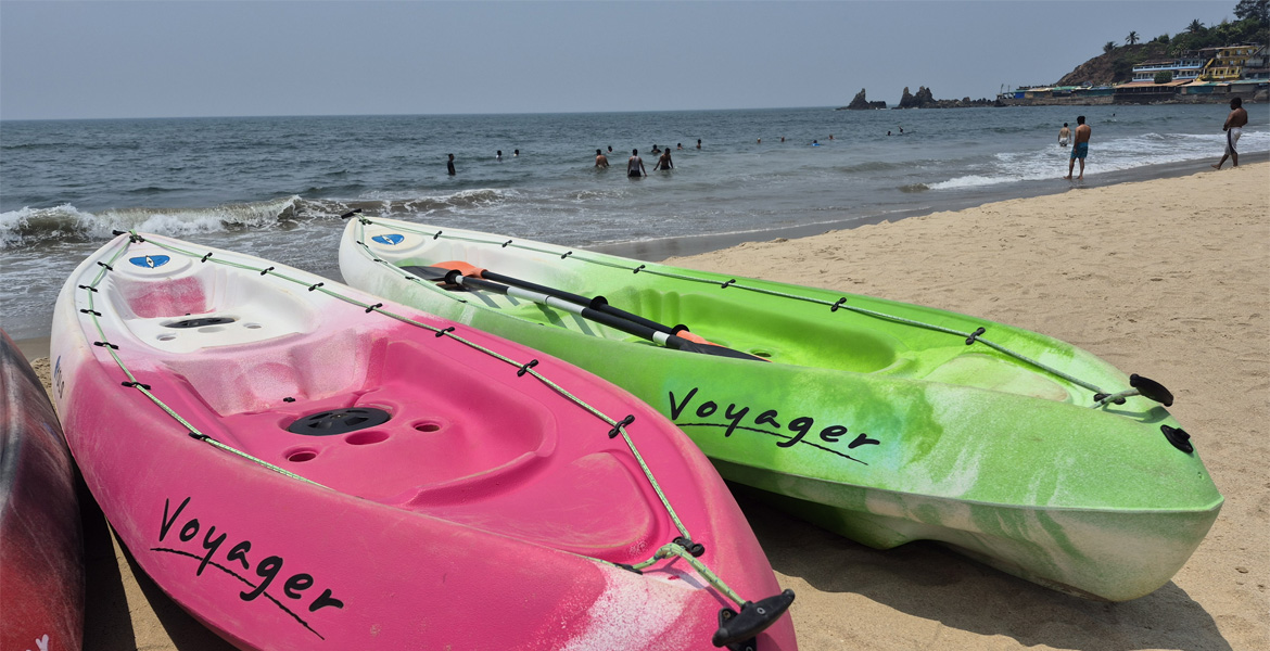 Kayaks on Arambol Beach Goa