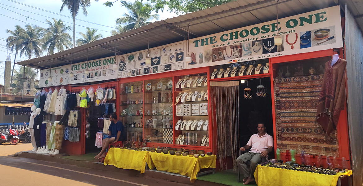 Souvenir shop near Arambol Beach Goa