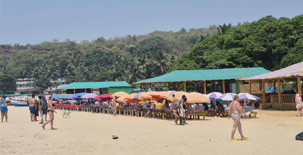 Beach shacks at Arambol Beach Goa