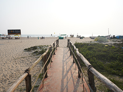 Boardwalk leading to Arossim Beach Goa