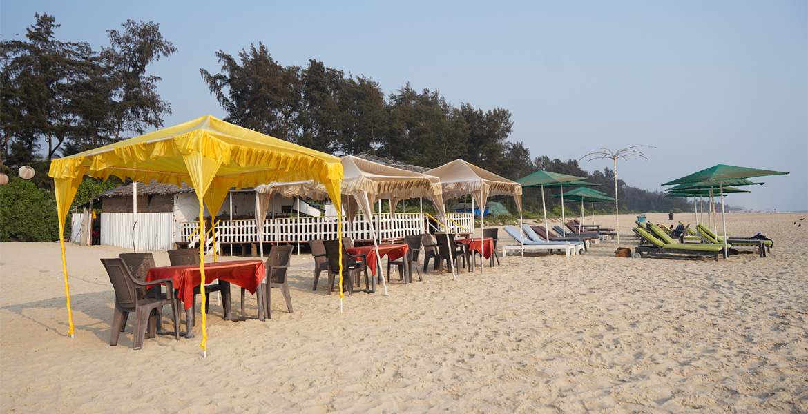 Beachside restaurant at Arossim Beach Goa