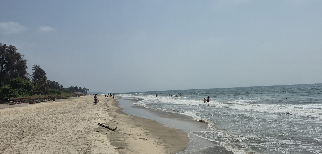 Ashwem Beach Goa shoreline with waves