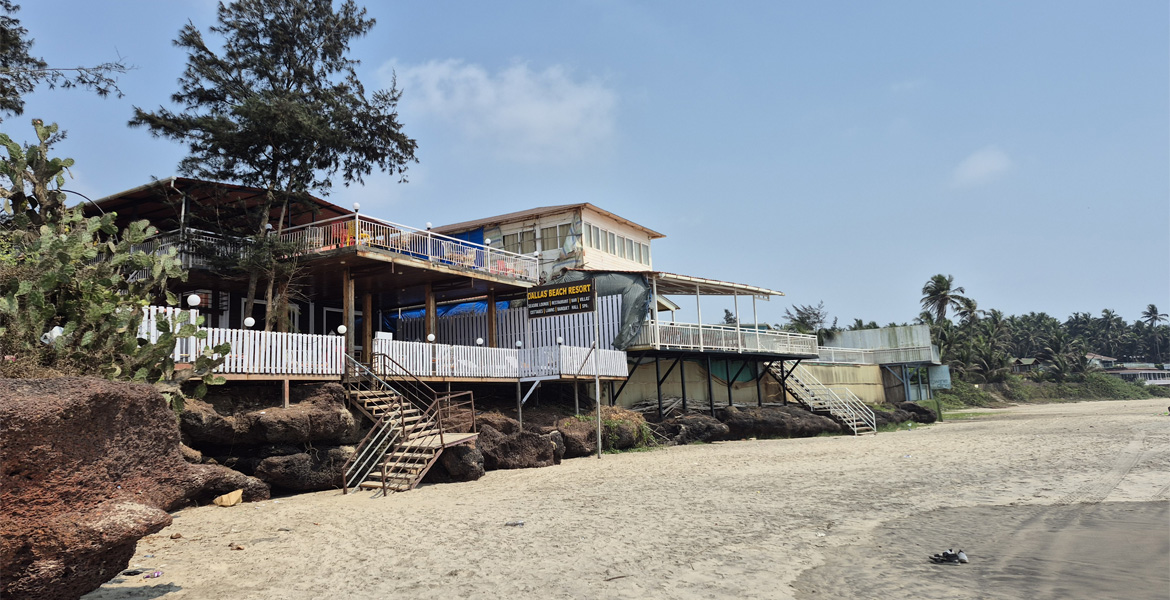 Beach resort at Ashwem Beach Goa