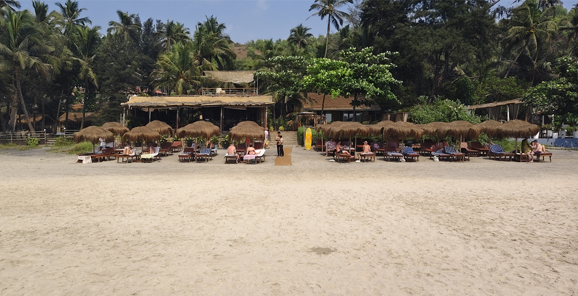Beach restaurant at Ashwem Beach Goa