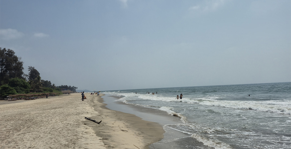Shoreline at Ashwem Beach Goa
