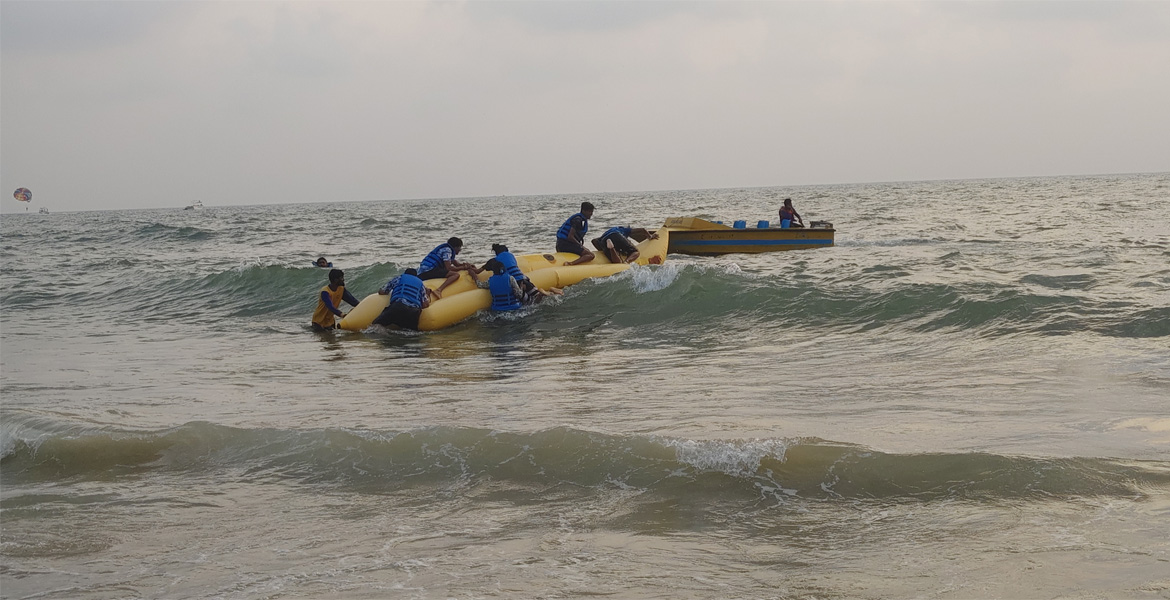Banana boat ride at Baga Beach