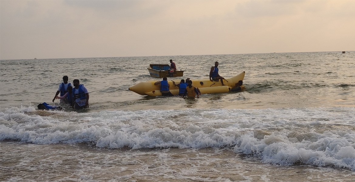 Banana boat ride at Baga Beach Goa