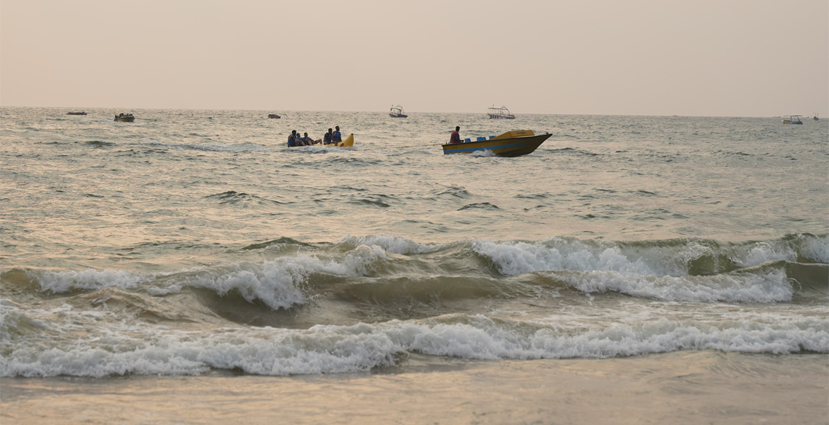 Banana boat ride near Baga Beach