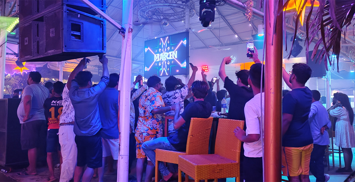 Nightclub party at Baga Beach Goa