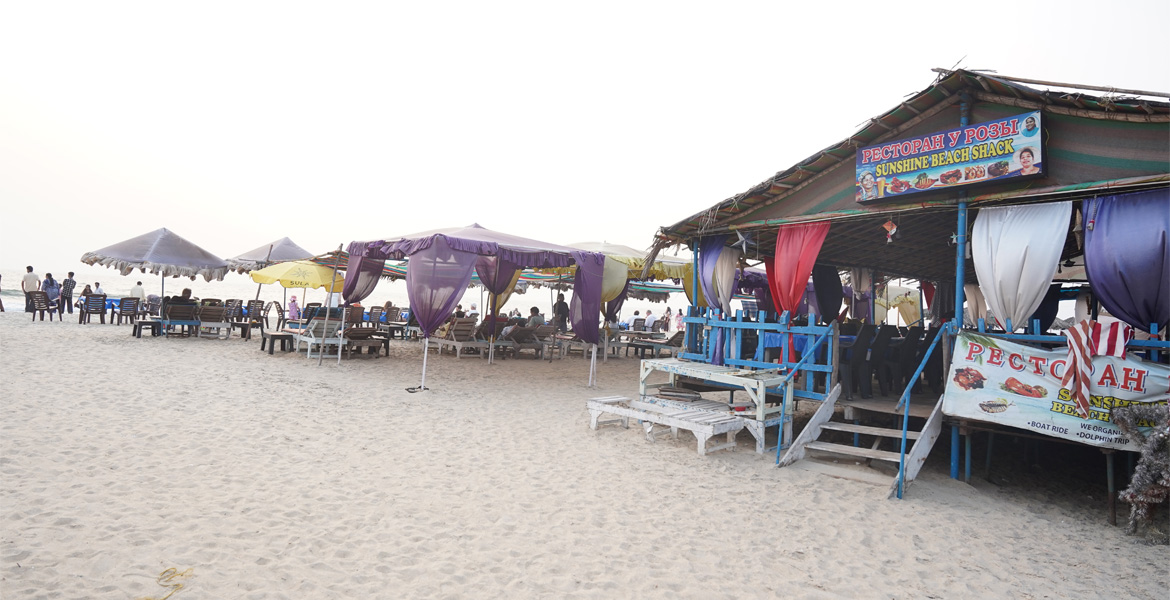 Beach shack restaurant at Betalbatim Beach