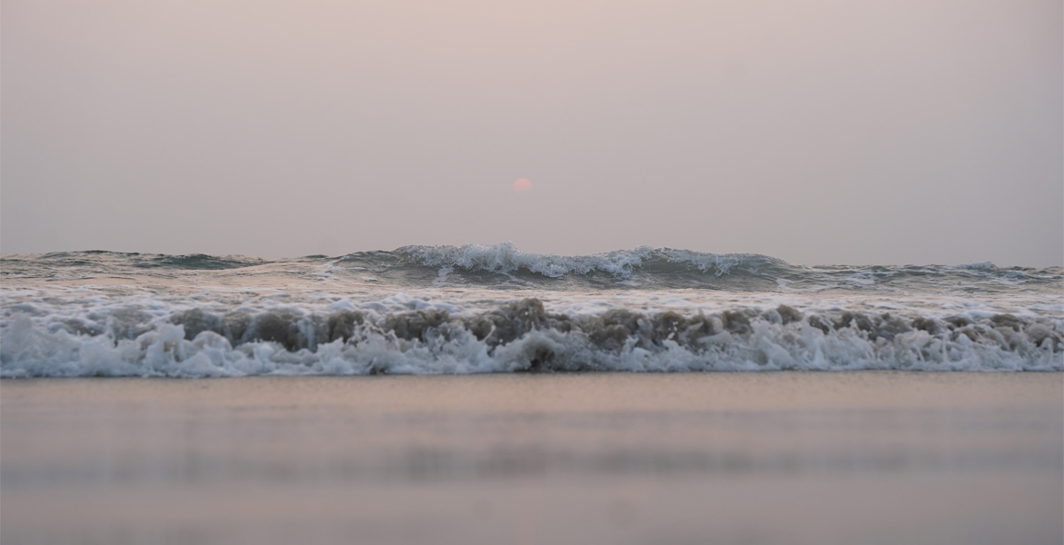 Sunset waves at Betalbatim Beach Goa