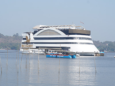 Big Daddy casino cruise ship on the river in Goa