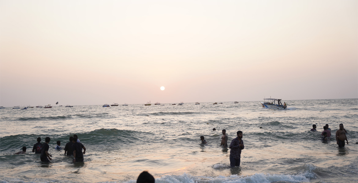Sunset sea view at Calangute Beach Goa