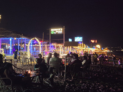Candolim Beach café nightlife at night