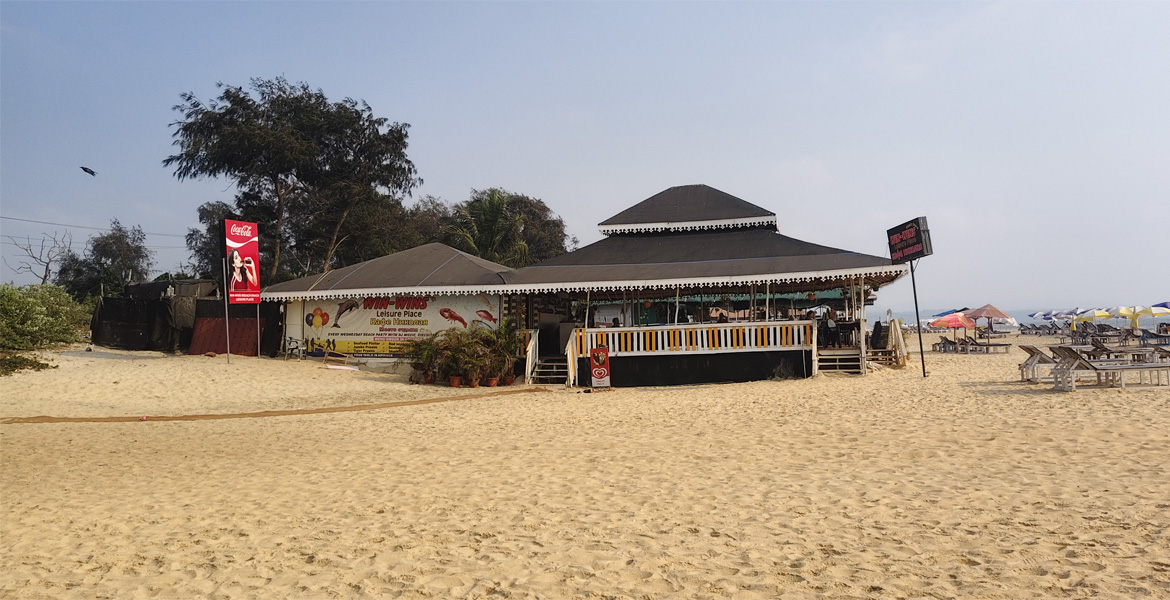 Beach restaurant at Cavelossim Beach Goa