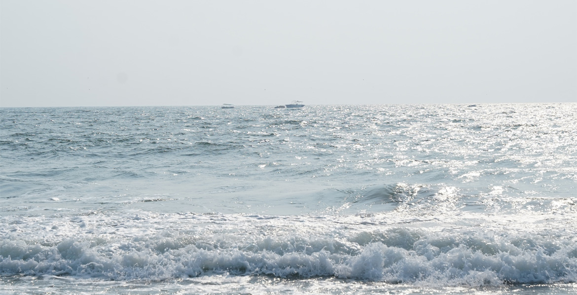Gentle sea waves at Cavelossim Beach, Goa