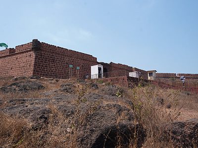 Exterior stone walls of Chapora Fort, Goa