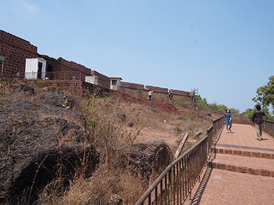 Chapora Fort ruins with stone steps and ramparts