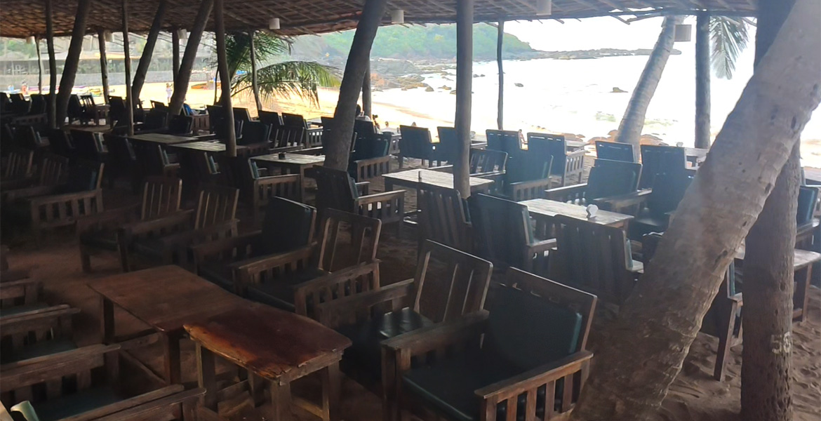 Beach shack restaurant at Cola Beach, Goa