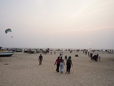 Visitors at Colva Beach Goa