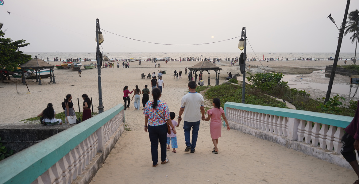Main access to Colva Beach Goa