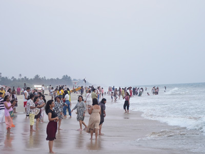 Visitors at Colva Beach Goa