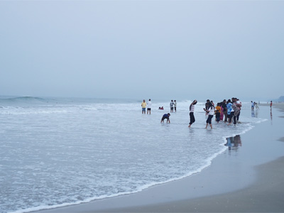 Visitors at Colva Beach Goa