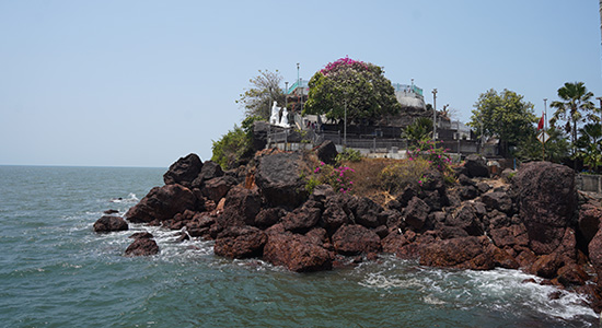 Rocky coastline at Dona Paula in Goa