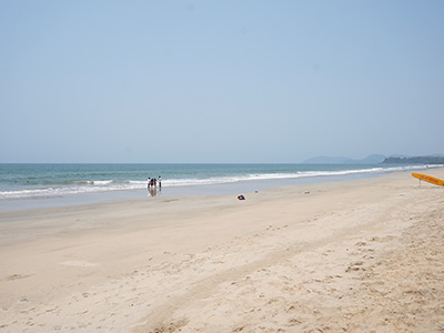 Sandy coastline at Galgibaga Beach, Goa
