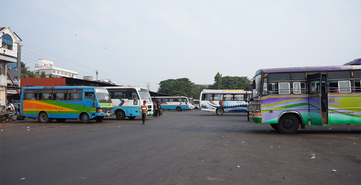 Goa bus stand with local buses