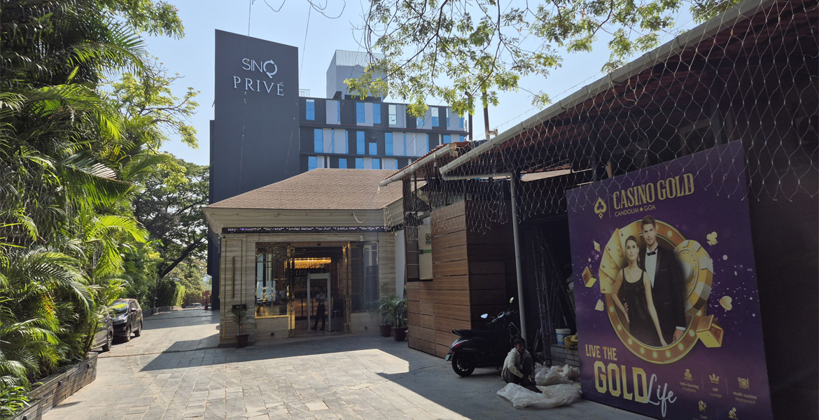 Casino Gold and SinQ Prive casino entrance in Candolim Goa