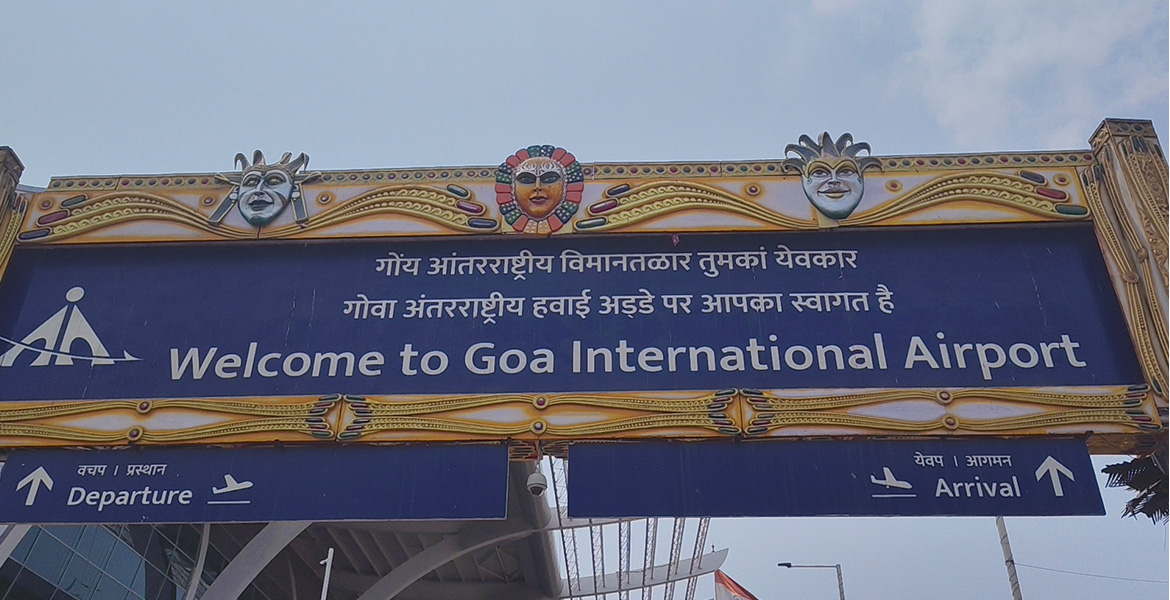 Welcome sign at Goa International Airport