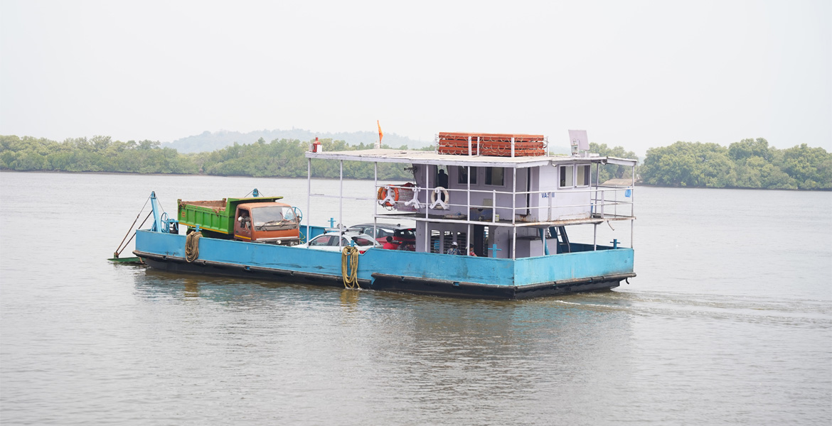 Ferry boat crossing Goa river