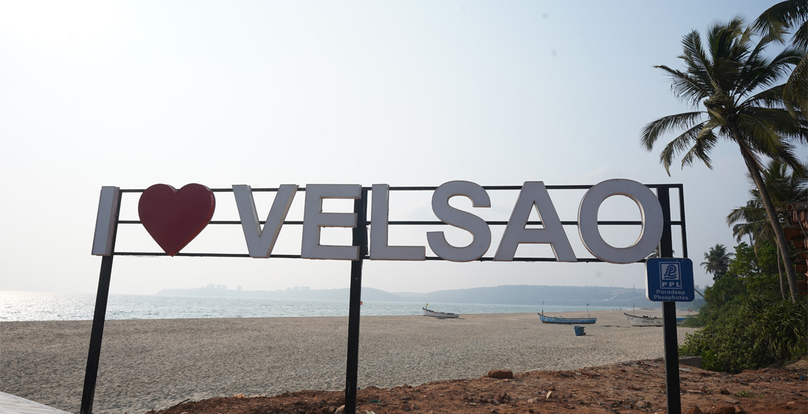 I Love Velsao sign at Velsao Beach