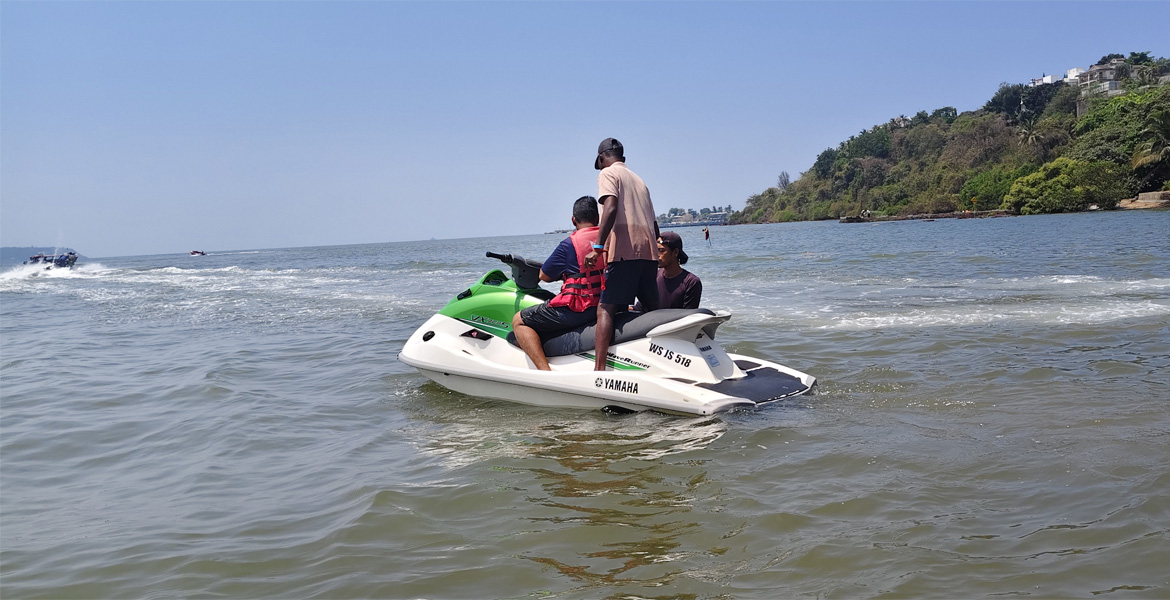Jet ski ride along Goa coast