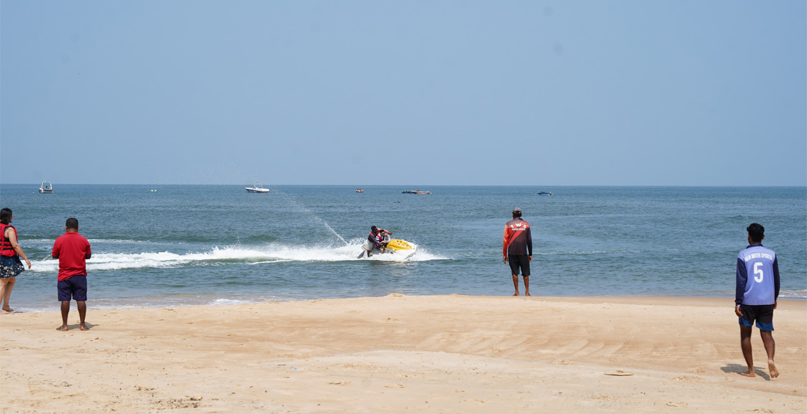 Jet ski activity near Goa shoreline