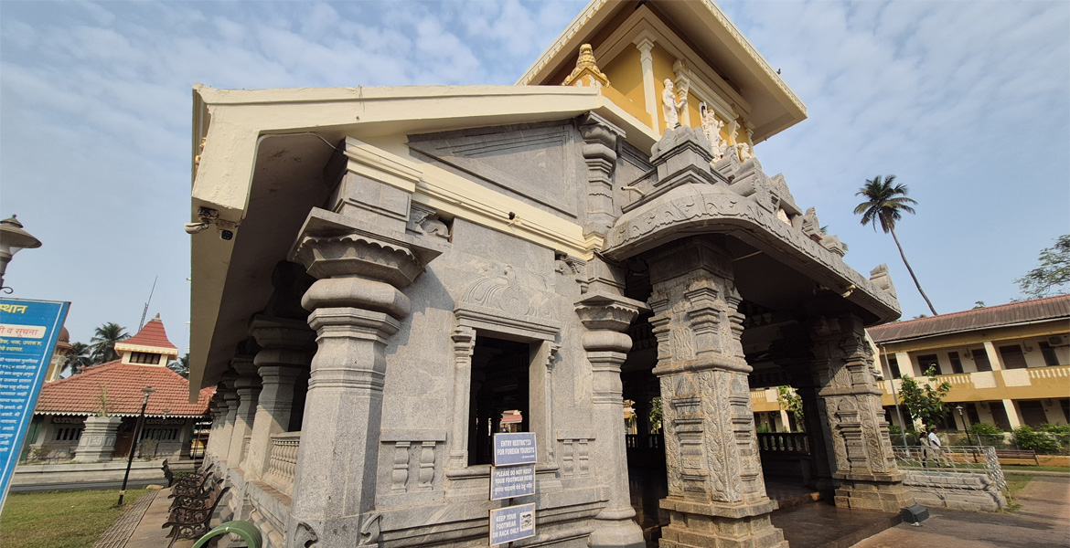 Granite mandapa at Mahalasa Narayani Temple Goa