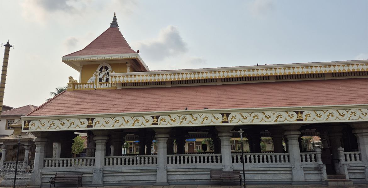 Stone mandapa at Mahalasa Narayani Temple Goa
