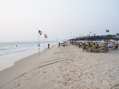 Majorda Beach shoreline in Goa
