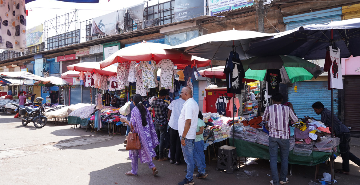 Street shopping at Mapusa Market Goa