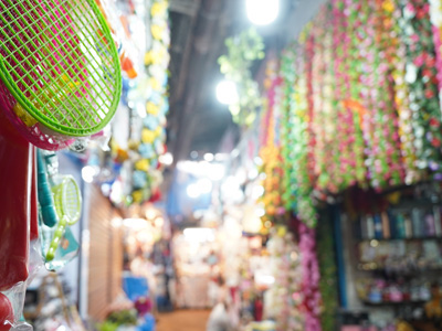 margao town market goa colorful shopping stalls
