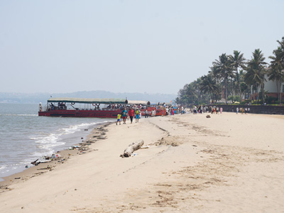 Sandy shoreline at Miramar Beach, Goa