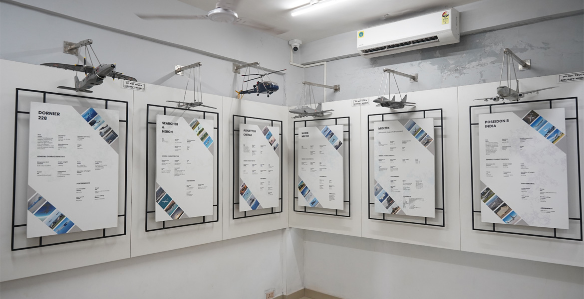 Naval aircraft information gallery at Naval Aviation Museum Goa