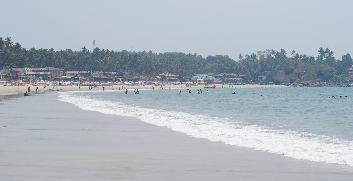 Coastal view of Palolem Beach Goa