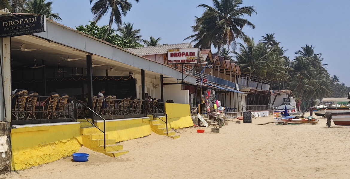 Beachfront restaurant at Palolem Beach, Goa