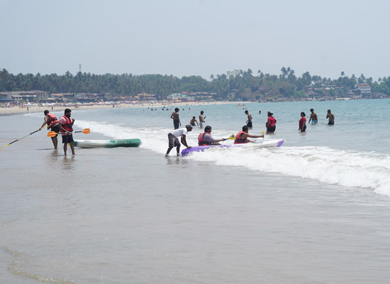 People kayaking at Palolem Beach, Goa